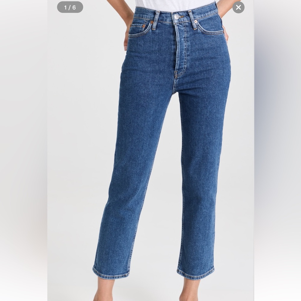 Re/Done 70s Ultra High Rise Stove Pipe Jeans